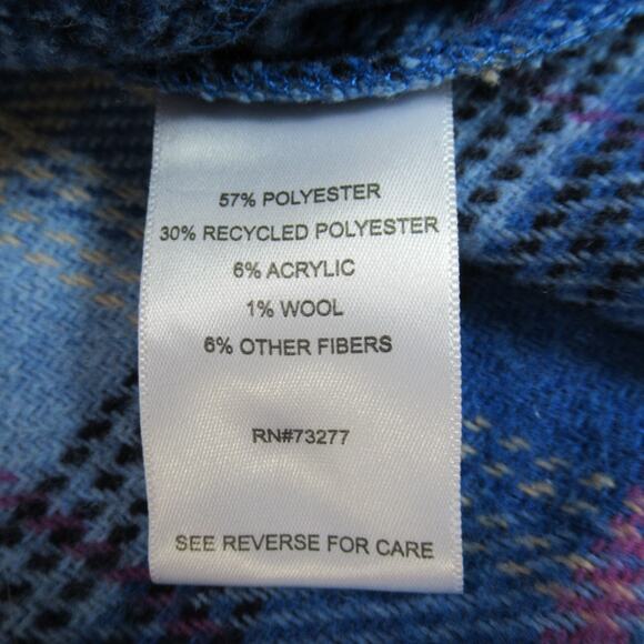 So Jacket Women Size XL Blue Plaid Flannel Shirt Shacket Granny Cabincore Ranch - Picture 6 of 7